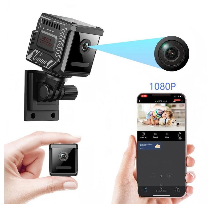 ibettertec Überwachungskamera Mini Kamera Wlan Wifi 1080P Video Nachtsicht Haus Cam Vogelhaus (Überwachungskamera innen,Lange Standby WiFi Kamera, 1-tlg.,Intelligente Erkennung, Bewegungserkennung & Cloud-Speicher, Live Übertragung Handy APP,für Startseite Büro Sicherheit) von ibettertec