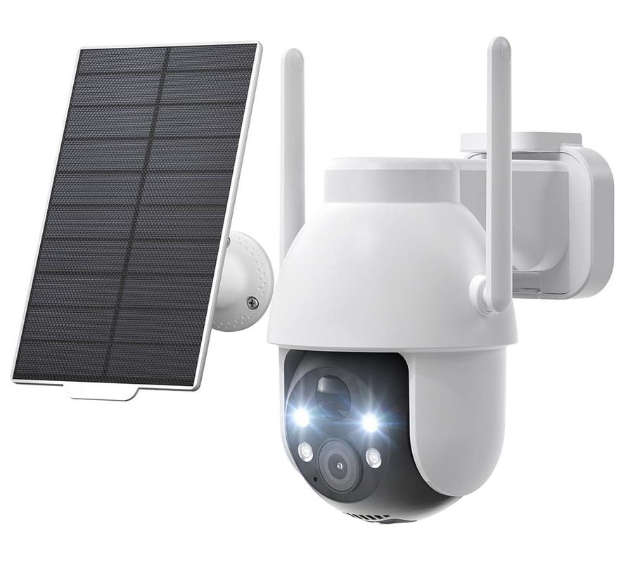 Topcony Überwachungskamera Überwachungskamera Aussen Akku 2K Kamera Überwachung Aussen Solar (Aussen, Außenbereich, Outdoor, 360° WLAN Kamera Outdoor Kabellose Aussenkamera, 1-tlg., mit Farbige Nachtsicht und PIR Bewegungsmelder, 4-fachen Digitalzoom,3 Alarmmodi,4 Bildschirme gleichzeitig anzeigen) von Topcony