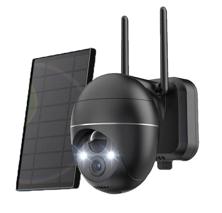 Topcony Überwachungskamera 2K 3MP Security Camera Überwachungskamera Aussen Solar WLAN Akku (Aussen, Außenbereich, Outdoor, Außen, Kabellos Überwachungskamera WLAN Akku, 355°/120° Schwenkbar PTZ, 1-tlg., 20m Farbnachtsicht, PIR Bewegungsmelder,Sirene/Weißlichtalarm, 4dbi Doppelantenne,Teilen Sie jederzeit und überall) von Topcony