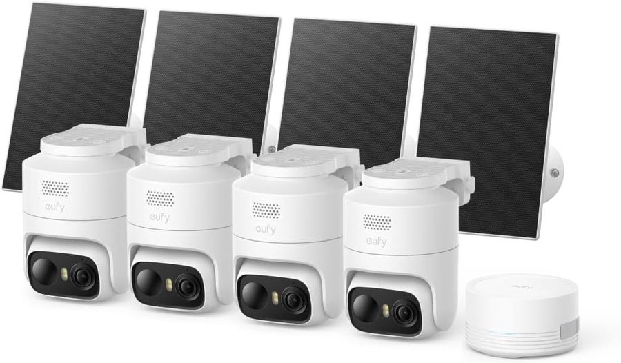 Anker eufy Überwachungskamera C37, kabellose 2K Outdoor-Überwachungskameras mit 360° KI-Tracking (4-tlg) von Anker eufy