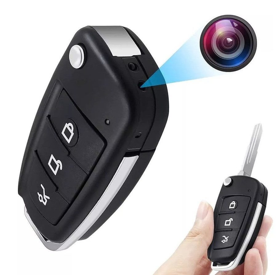 SpionProfi Überwachungskamera 32GB Mini Kamera Autoschlüssel Video Ton Aufnahme Haus Auto Zimmer (Innenbereich, Außenbereich, 1-tlg., Autoschlüssel mit versteckte Mini Kamera Spycam Spion Haus Mini Cam) von SpionProfi
