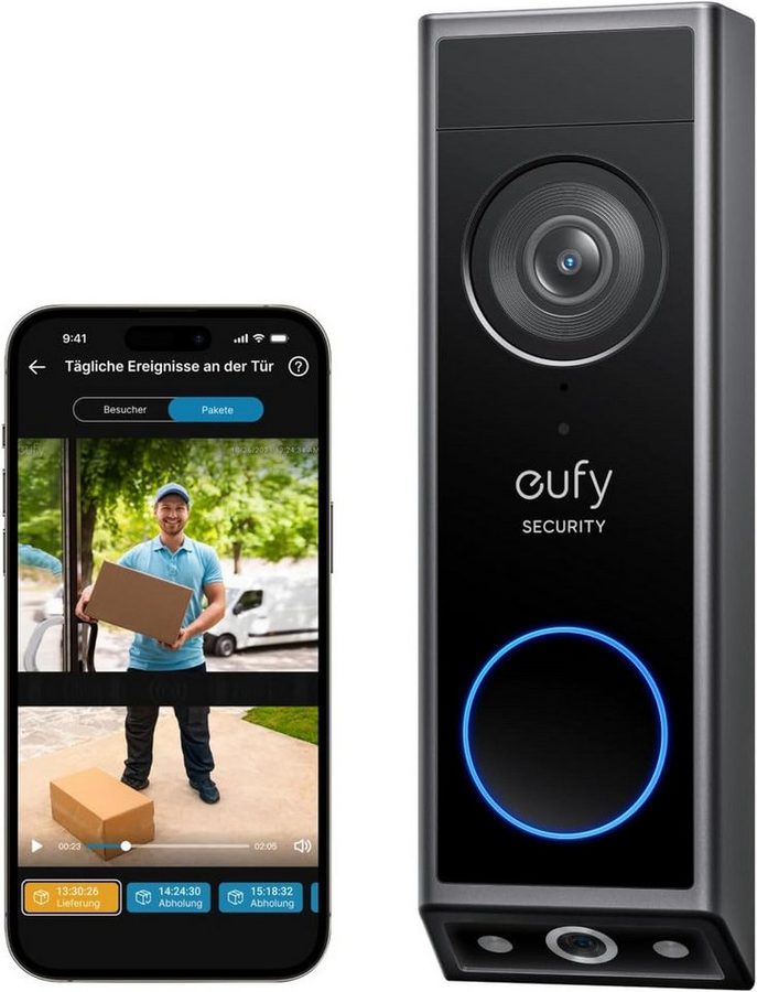 Anker eufy Überwachungskamera türklingel E340, Dual türklingel mit kamera mit Paketerkennung (Außenbereich, 1-tlg., 2K Full HD, Color Night Vision, Dual Cameras with Delivery Guard) von Anker eufy
