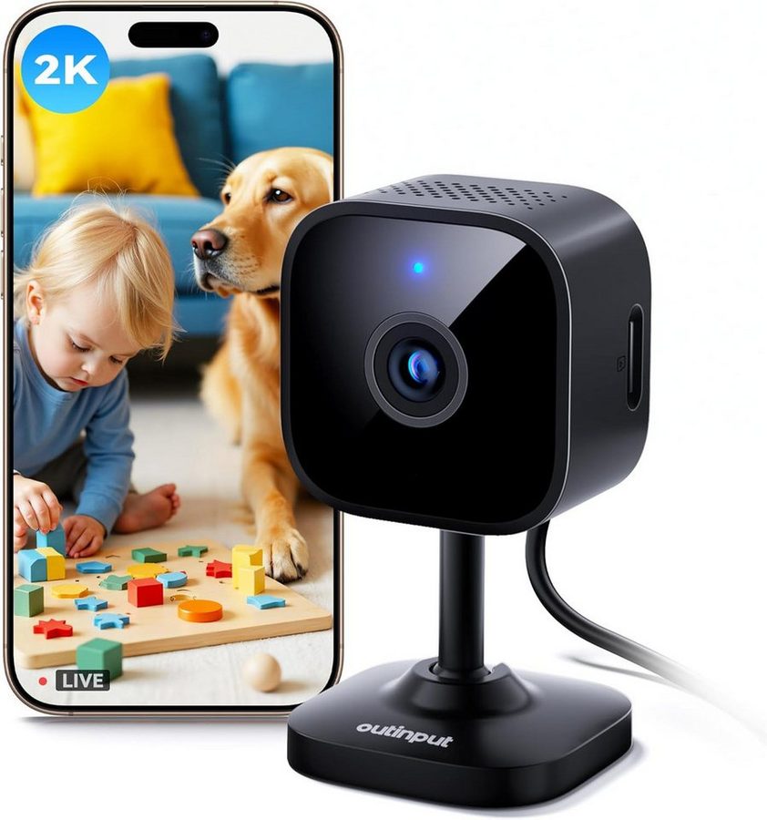 SpionProfi Überwachungskamera 2K Wlan Live Cam Mini Überwachungskamera Innen Haus Kamera (Innenbereich, Wifi IP Haus Geschäft Mini Kamera mit Bewegungsmelder & Nachtsicht) von SpionProfi