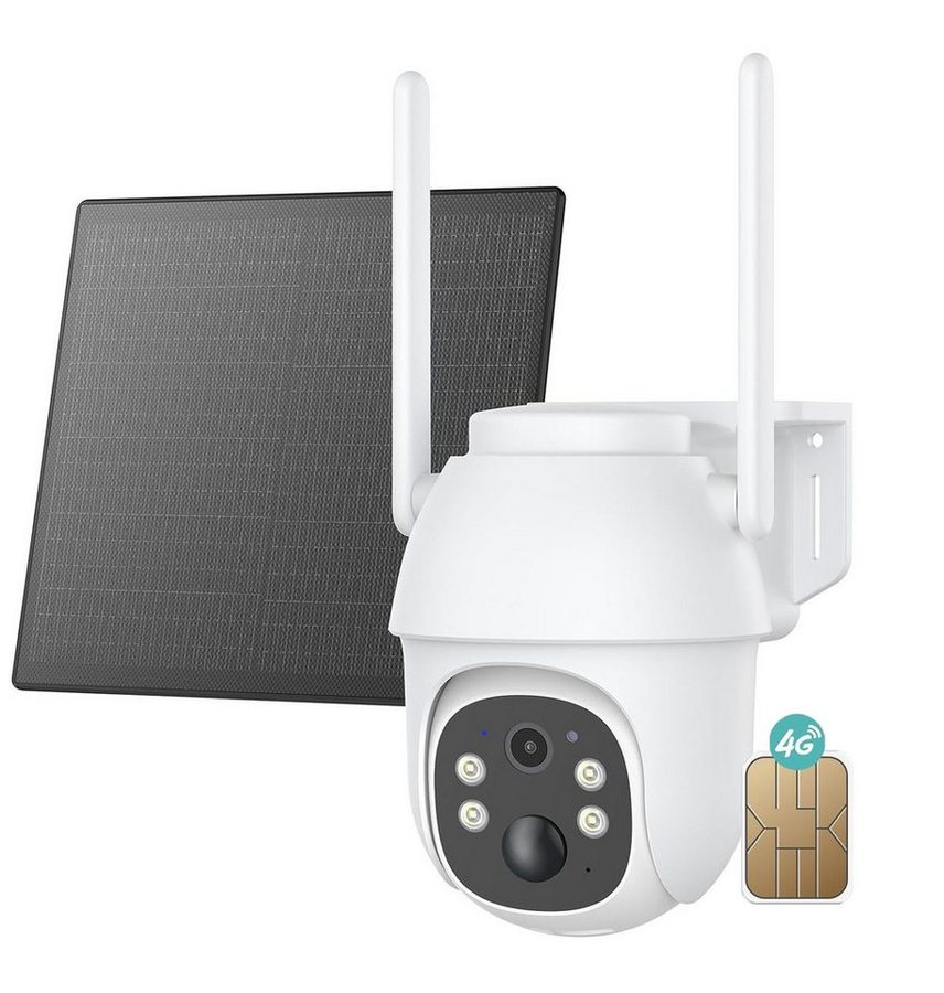 Topcony Überwachungskamera 4G LTE Überwachungskamera Aussen mit SIM Karte (Campingbus, Farm, Außenbereich, Wald, Aussen, Straße, 1-tlg., Menschenerkennung Automatische Verfolgung Cloud/TF-Speicher) von Topcony
