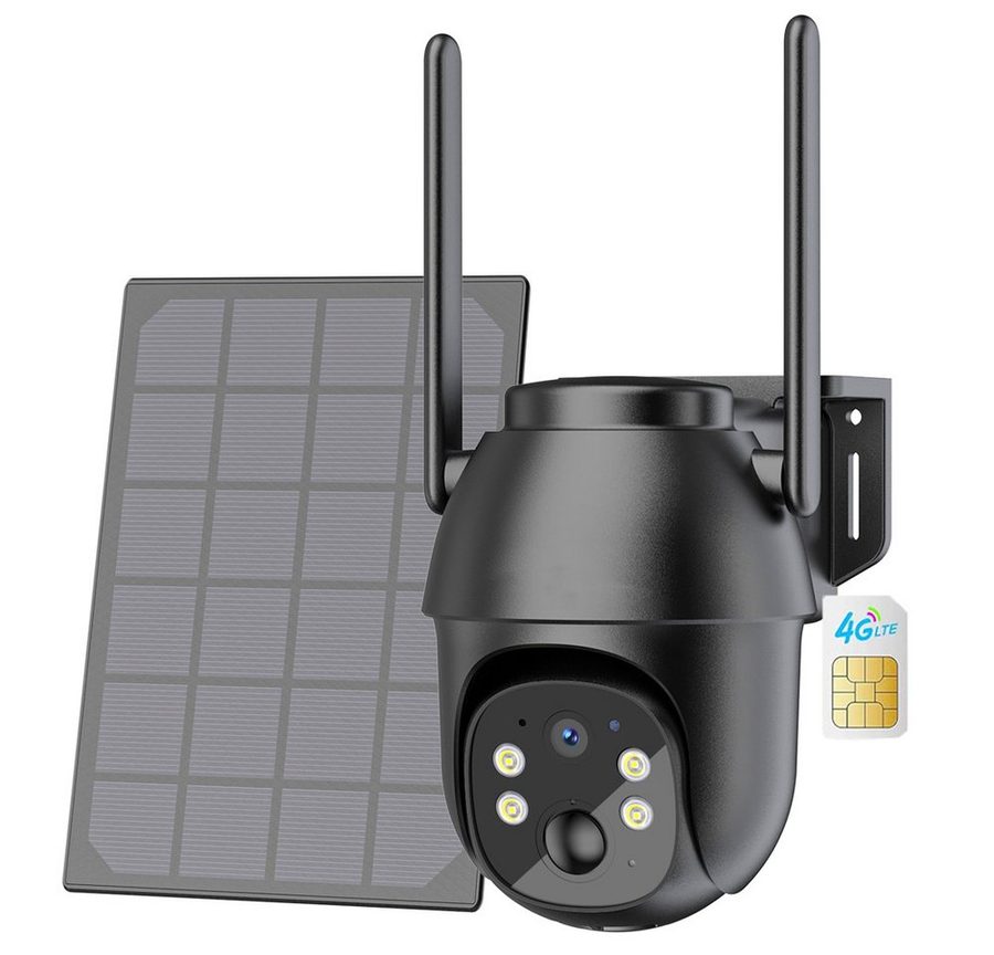 Topcony Überwachungskamera 4G LTE Überwachungskamera Aussen mit SIM Karte (Campingbus, Farm, Außenbereich, Wald, Aussen, Straße, 1-tlg., Menschenerkennung Automatische Verfolgung Cloud/TF-Speicher) von Topcony