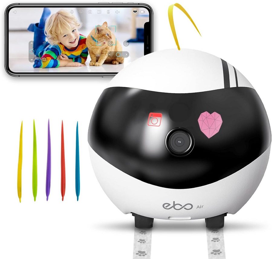 Enabot Smart Home Kamera EBO Air: Haustier‑Kameraroboter mobil mit KI‑Integration & HD‑Stream (Innenbereich) von Enabot