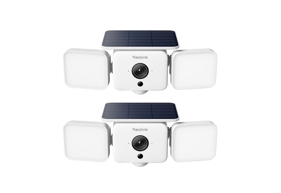 Reolink Überwachungskamera Solar Floodlight Cam - 4MP Solar-WLAN-Kamera mit Batteriebetrieb (AuBenbereich, 2-tlg., SolarEase™ Laden, Ton- & Lichtalarm, Smart-Erkennung, Zwei-Wege-Audio) von Reolink