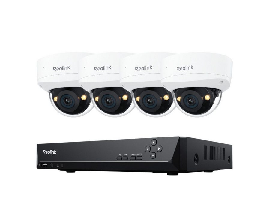 Reolink Überwachungskamera PoE Set RLK8-800V4 (Innenbereich, Außenbereich, 4K 8MP, 125° Superweitwinkel,IK10 Vandalismus,Intelligente Erkennung) von Reolink