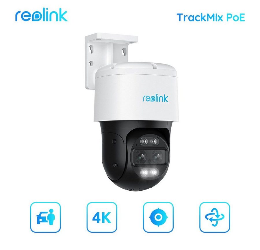 Reolink Überwachungskamera Trackmix PoE (Außenbereich, 2 Spotlights, 8MP,Smarte Bewegungserkennung,Dual-Objektiv,Farbige Nachtsicht) von Reolink