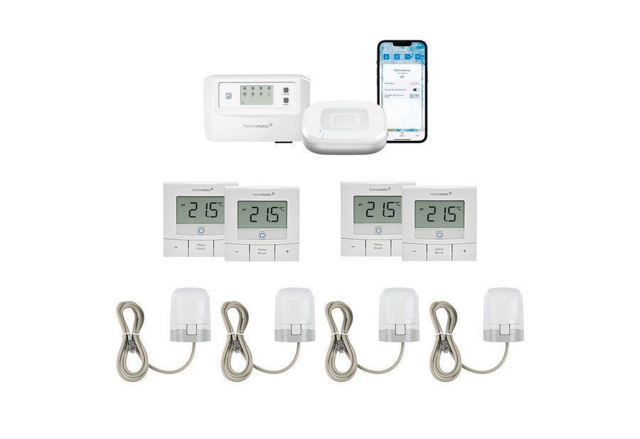 Homematic IP Starter Bundle Fußbodenheizung für 4 Räume Smart-Home-Zubehör von Homematic IP