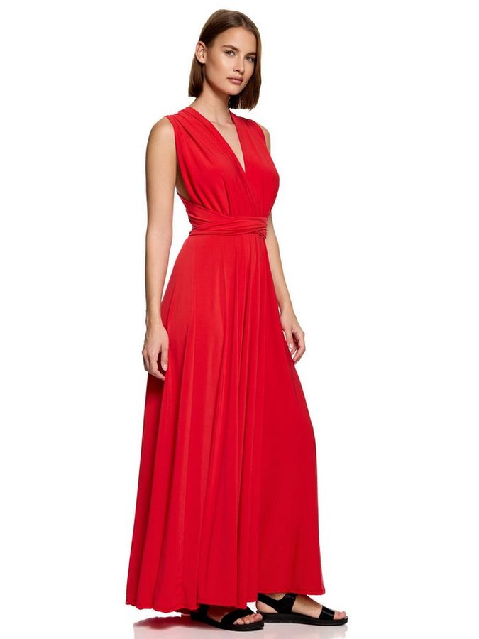Worldclassca Abendkleid Worldclassca Abendkleid Partykleid Lang mit Schlitz Sommerkleid Maxikleid Cocktailkleid Wickelkleid Elegant Schulterfrei Ärmellos von Worldclassca