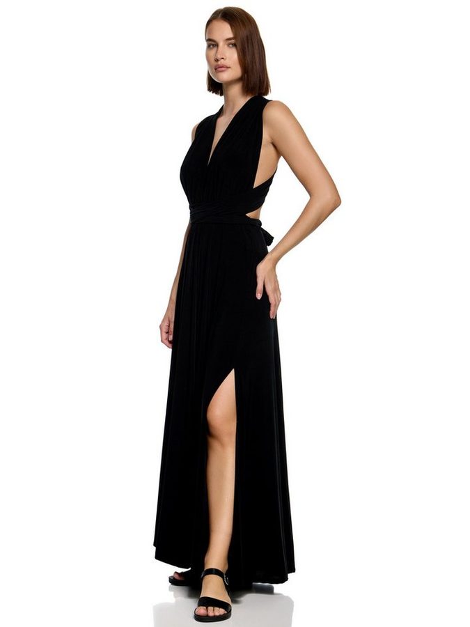 Worldclassca Abendkleid Worldclassca Abendkleid Partykleid Lang mit Schlitz Sommerkleid Maxikleid Cocktailkleid Wickelkleid Elegant Schulterfrei Ärmellos von Worldclassca