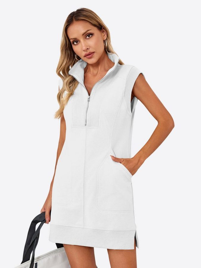 Imily Bela Sweatkleid Damen Sportkleid mit Half-Zip (Packung, 1-tlg., 1per-Pack) Eingrifftaschen von Imily Bela