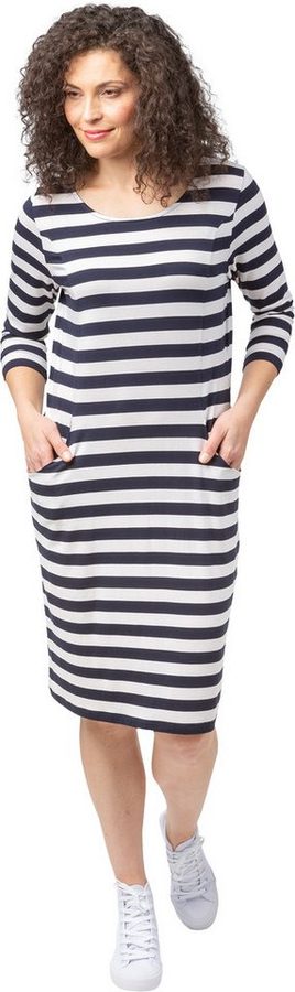 Estefania for woman Sommerkleid 176-5227, bequemes 3/4 Arm Streifenkleid 2 Eingrifftaschen von Estefania for woman