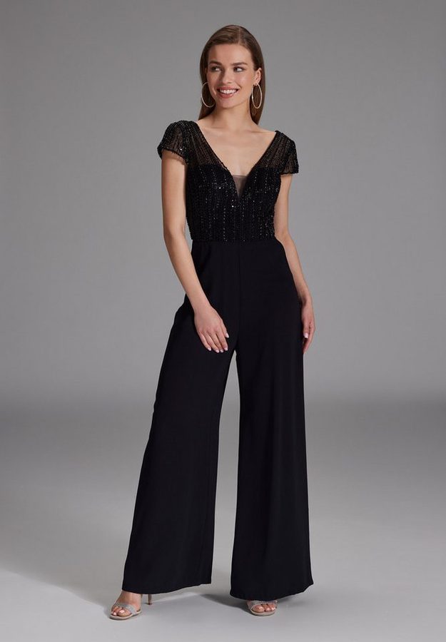 Hey Kyla Jumpsuit - Jumpsuit mit Stickerei und kleinem Ärmelansatz Oberteil in figurbetonter Passform von Hey Kyla
