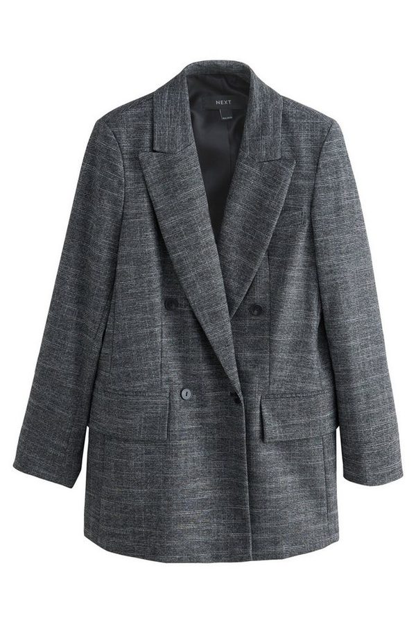 Next Jackenblazer Zweireihiger Kreuzschraffur-Blazer, Kurzgröße (1-tlg) von Next