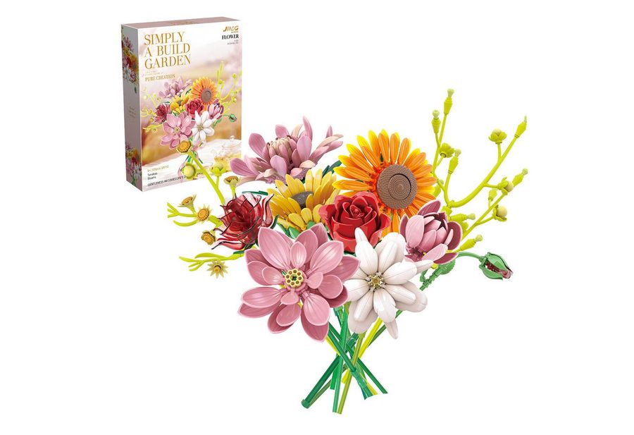 Esun Blumensträuße Bausteine Blume Set, Blumen und Pflanzen Serie 520 St. Spielbausteine, (Set, 520 St., Komplettset), Home Deko Flower Muttertag Geburtstag Valentinstag von Esun