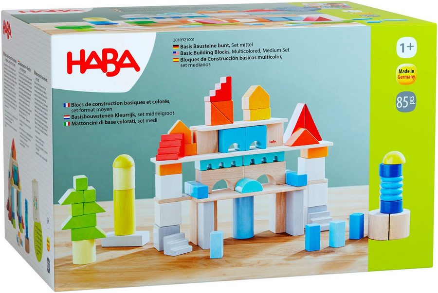 Haba Bausteine-Set Basis Spielbausteine, Made in Germany, inkl. Aufbewahrungstasche von HABA