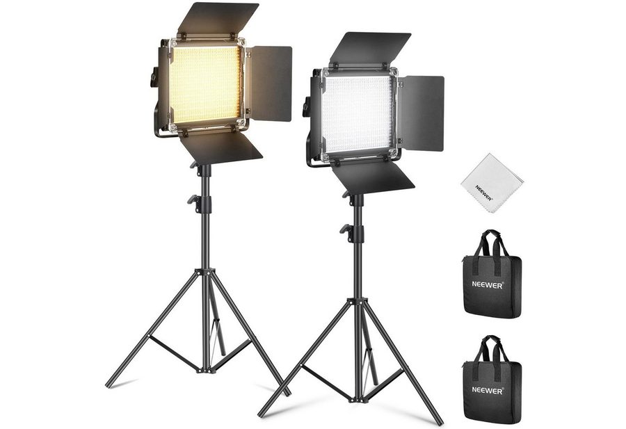 Neewer Videoleuchte NL660 2x 660 LED Panel Set 3200K-5600K CRI96+ mit Stativen, Einstellbar, Dimmbar, Robust, für Studio Fotografie Aufnahme Streaming von Neewer