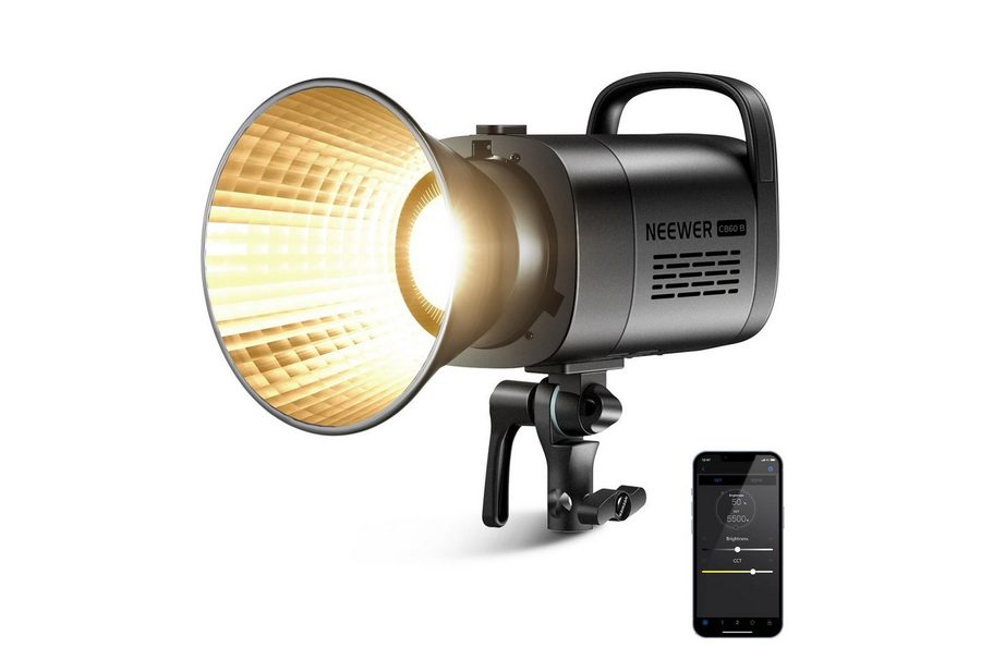 Neewer Videoleuchte CB60B 70W LED Videoleuchte, 2,4G/APP, zweifarbig 2700K-6500K, 34000 Lux/1m, CRI97+/12 Szenen/Bowens COB Dauerlicht für Studio von Neewer