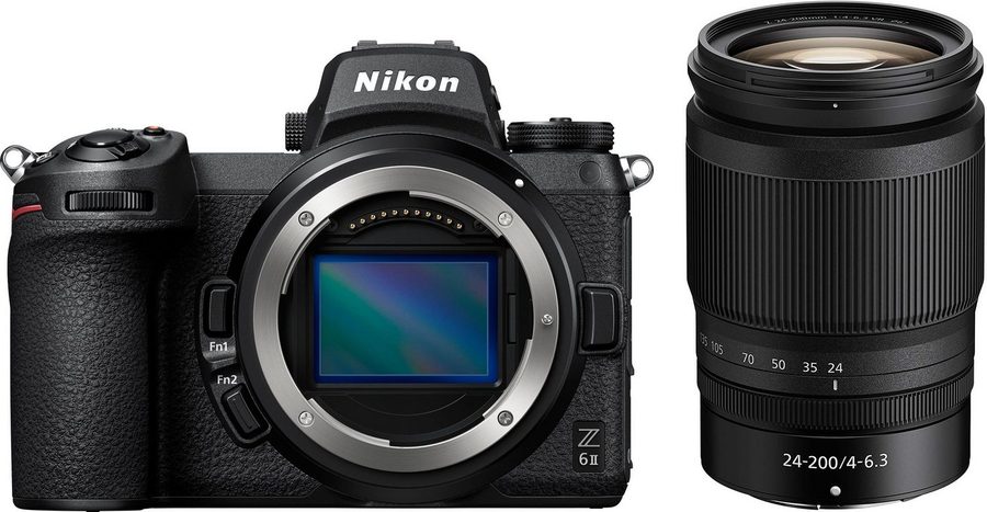 Nikon Z 6II KIT 24-200 mm 1:4.0-6.3 VR Systemkamera (NIKKOR Z 24-200 mm 1:4-6,3 VR, 24,5 MP, WLAN (Wi-Fi), Bluetooth) von Nikon