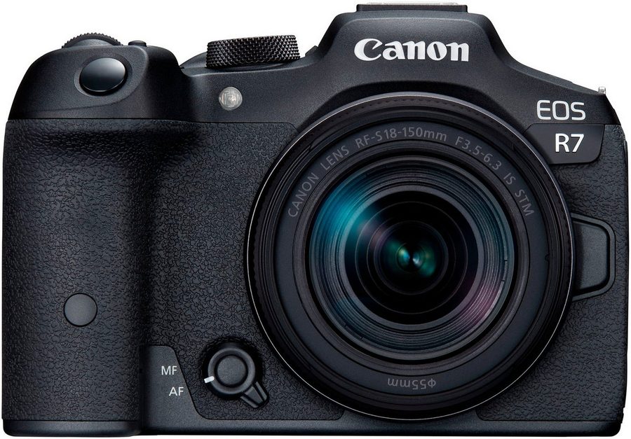 Canon EOS R7 + RF-S 18-150mm F3.5-6.3 IS STM Systemkamera (RF-S 18-150mm F3,5-6,3 IS STM, 34,4 MP, Bluetooth, WLAN) von Canon