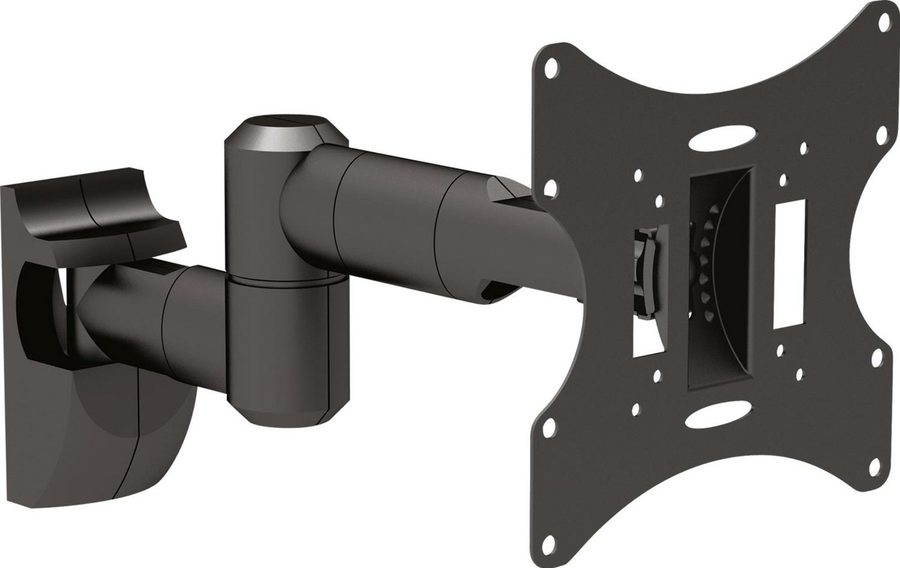Schwaiger TV-Wandhalterung LWH050 011, (bis 42 Zoll, neigbar, schwenkbar, bis 30kg, bis 200x200mm, integrierte Kabelführung, schwarz) von Schwaiger