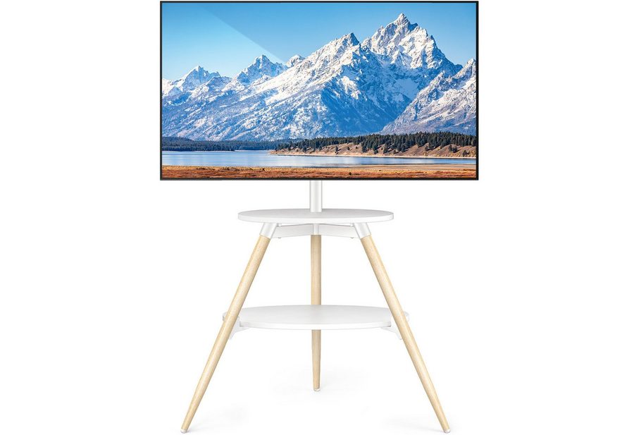 5Rcom TV-Ständer TV Staffelei mit 2 Regalen für 32-65 Zoll Fernseher, Fernsehständer, (bis 65 Zoll, 1-tlg., bis zu 40 kg TV Ständer Max VESA 400 x 400 mm) von 5Rcom