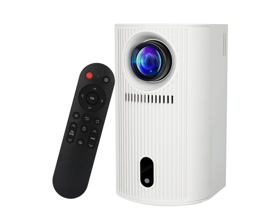 Happybe Mini Beamer 4K 1920 x 1080P, Unterstützt WiFi 6, BT 5.4 Android 11 Portabler Projektor (1920 x 1080 px, mit HDMI/USB /AUDIO, 1000:1, HIFI-Lautsprecher 4K 1080p unterstützt) von Happybe