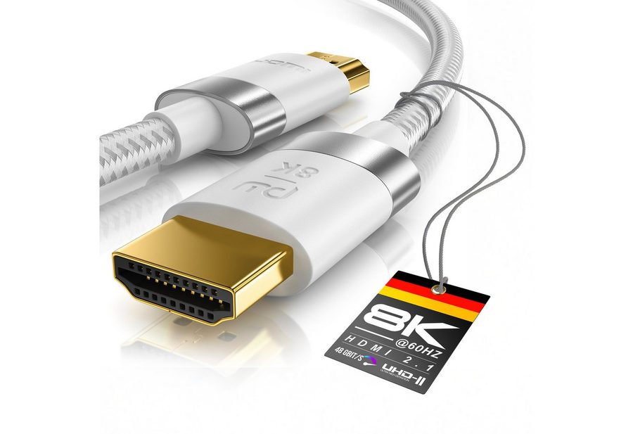 Primewire 8K @ 120Hz / 4K @ 240Hz DSC, Ultra High Speed, Nylonummantelung, 10m HDMI-Kabel, HDMI, HDMI Typ A (1000 cm), 48 Gbit/s Bandbreite, eARC, CEC, HDCP, für Gaming, Streaming, Heimkino von Primewire