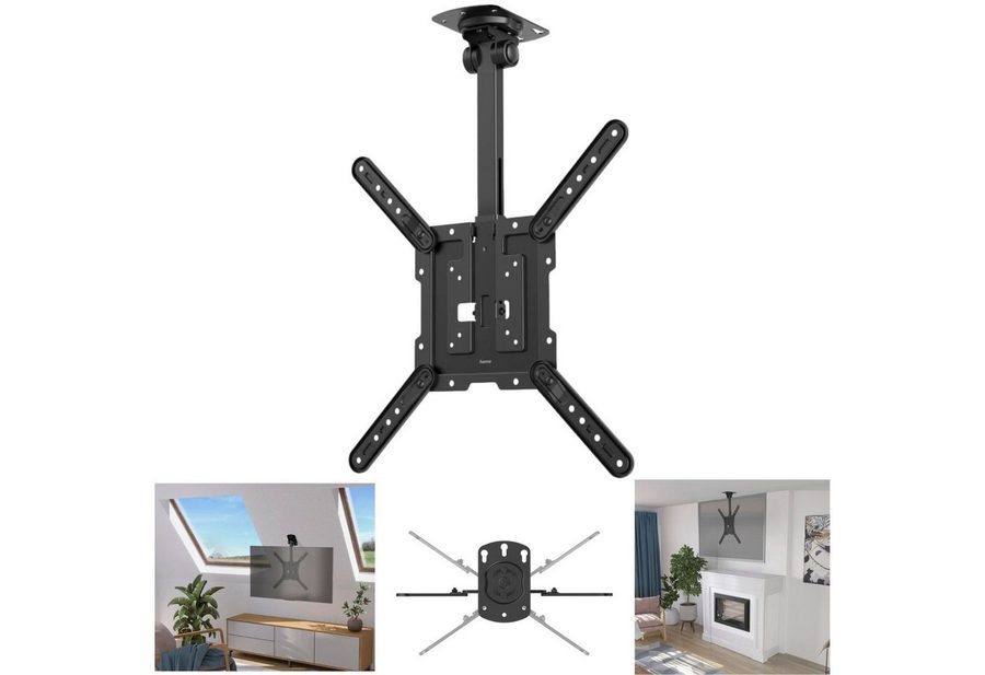 Hama TV-Ständer TV Deckenhalterung 32" bis 65" Deckenhalter, (bis 65 Zoll, TV Halterung Halter für Decke Dachschräge Schrank Küche Unterschrank) von Hama