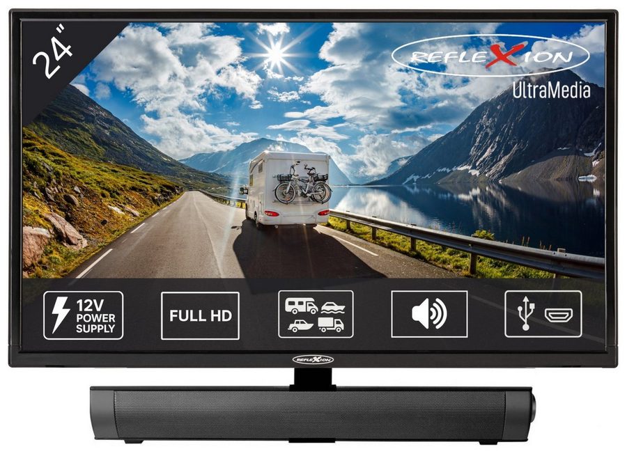 Reflexion LED2425 LED-Fernseher (60,00 cm/24 Zoll, Full HD, DC IN 12 V, Netzteil 230 V, DVB-T2HD / S2 / C, CI+SLOT, PVR) von REFLEXION