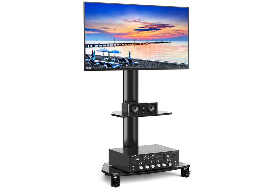 Rfiver TV-Ständer TV Rollwagen Fernsehständer für 27-70 Zoll Fernseher mit 2 Platten, (bis 70 Zoll, 1-tlg., bis zu 50kg max VESA 400x400mm) von Rfiver