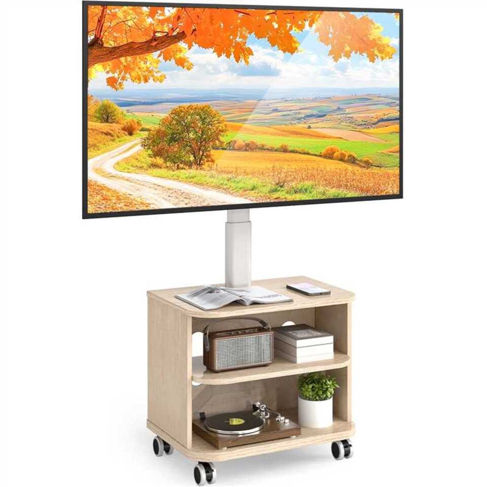 5Rcom TV-Ständer auf Rädern für 32 - 65 Zoll Fernsehermit Halterung bis zu 35 kg, (bis 65 Zoll, 1-tlg., flexibel schwenkbar & höhenverstellbar, VESA 400x400mm) von 5Rcom