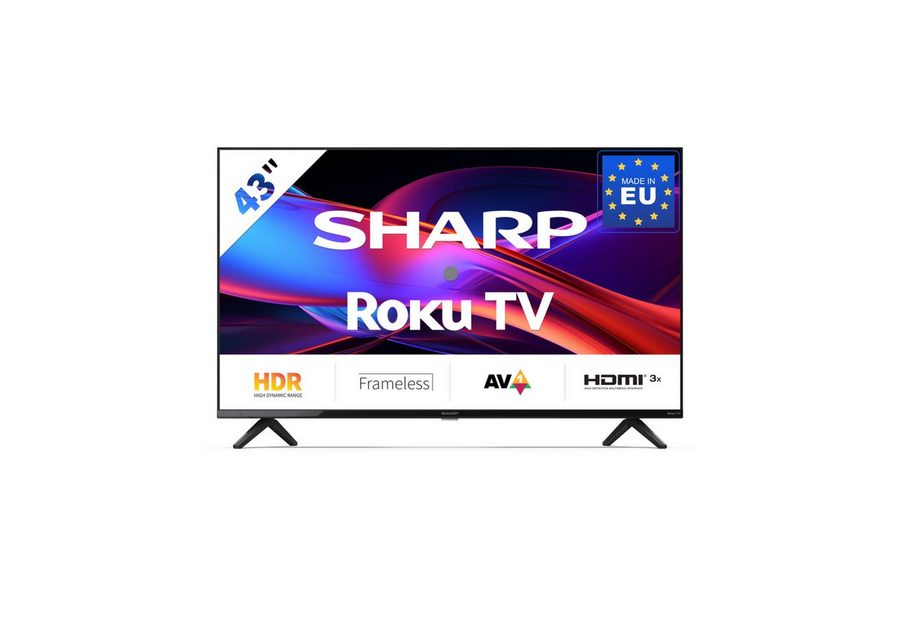 Sharp 2T-C43GDx LED-Fernseher (108 cm/43 Zoll, Full HD, HDR10, Einfacher Startbildschirm, Intuitive Fernbedienung) von Sharp