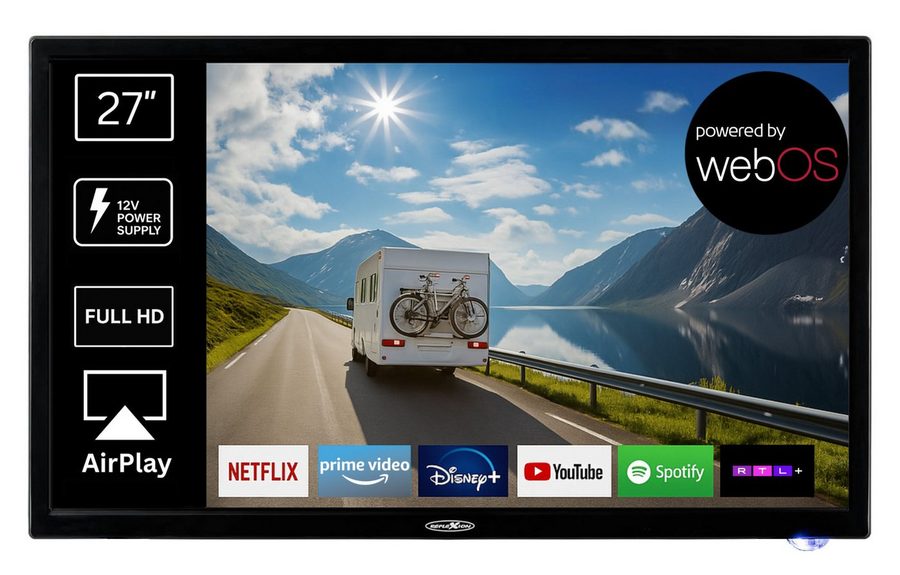 Reflexion LDD27iBT LED-Fernseher (69 cm/27 Zoll, Full HD, Smart-TV, powered by WebOS Hub (LG), DC IN 12 Volt, Netzteil 230 Volt, integrierter DVD-Player) von REFLEXION