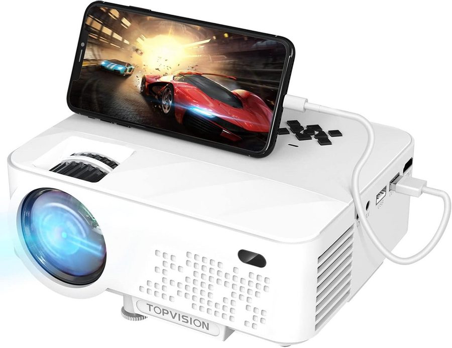 Vivitar 30000 Stunden LED Heimkino Beamer, 5W-Stereo-Sound, mit HDMI, USB, TF Mini-Beamer (9000 lm, 1000:1, Native 1080P Full HD px, kompatibel mit iOS/Android, Automatische Trapezkorrektur) von Vivitar