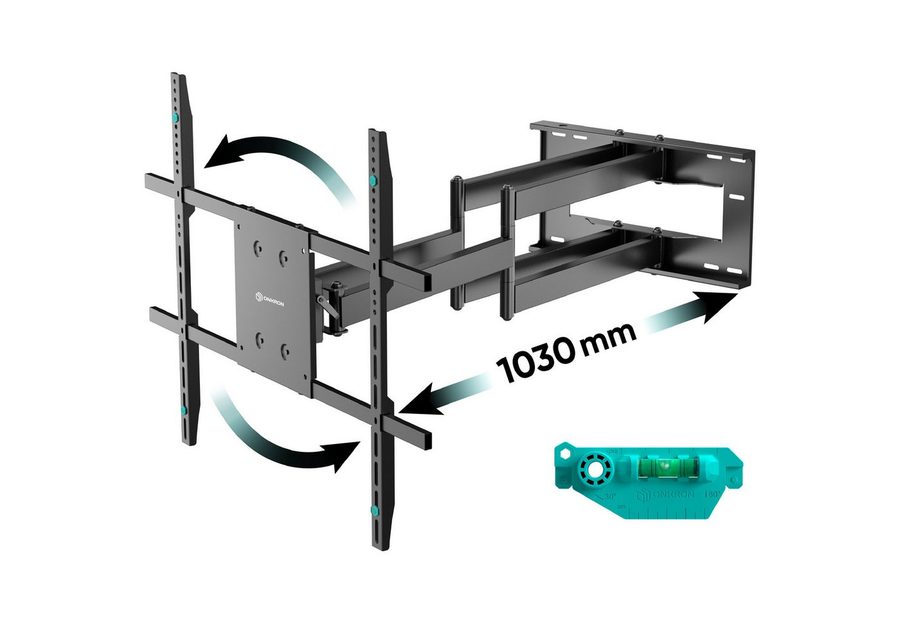 ONKRON TV-Wandhalterung 42-110 Zoll, bis 100 kg, VESA 100x100-800x600, M8L-B, (bis 110 Zoll, groß, schwenkbar, neigbar, drehbar, ausziehbar) von ONKRON