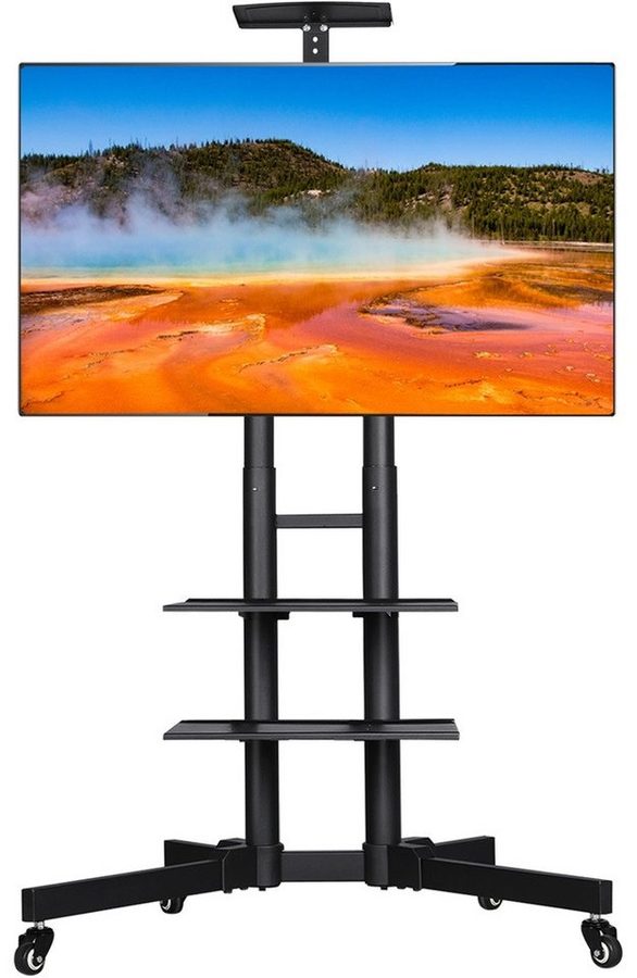 Yaheetech TV-Ständer Höhenverstellbare TV-Halterung mit Doppelstangen, (bis 60 Zoll, TV Standfuß, mobil & schwenkbar für 30 – 60 Zoll) von Yaheetech