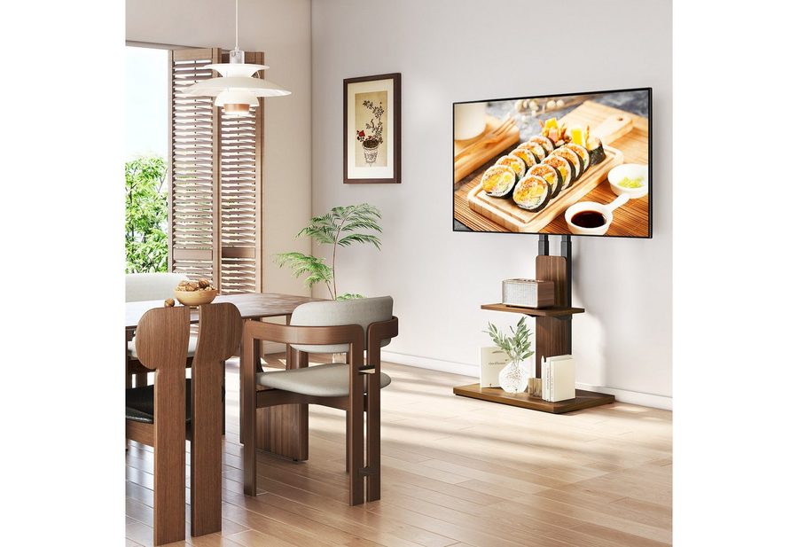 TVON TV-Standfuß mit Verdeckten Rollen für 32-70 Zoll Fernseher VESA 400x400mm 45 kg, (bis 70 Zoll, 1-tlg., schwenkbar & höhenverstellbar, mit Verdeckten Rollen) von TVON