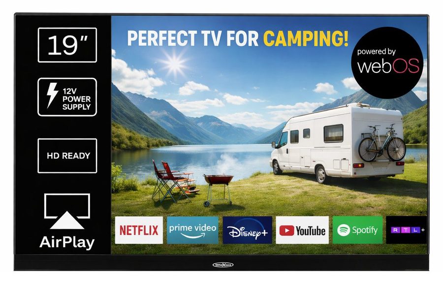 Reflexion LDDX19IBT BLACK LED-Fernseher (47 cm, HD-ready, Smart-TV, DC IN 12 Volt / 24 Volt, Netzteil 230 Volt integrierter DVD-Player) von REFLEXION