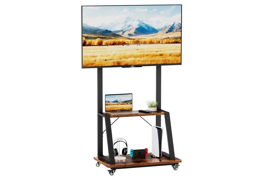 Dripex TV-Ständer mit Rollen Höhenverstellbar für 40-70 Zoll Fernseher, (bis 70 Zoll, Mobile TV Standfuß Rollbar) von Dripex
