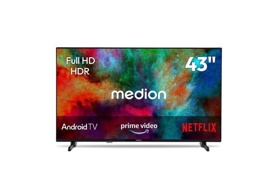 Medion® MD843100 LCD-LED Fernseher (108 cm/43 Zoll, 1080p Full HD, Android TV, HDR10, DTS HD, Virtual X, Playstore, Netflix, HBO Max, Prime Video) von Medion®