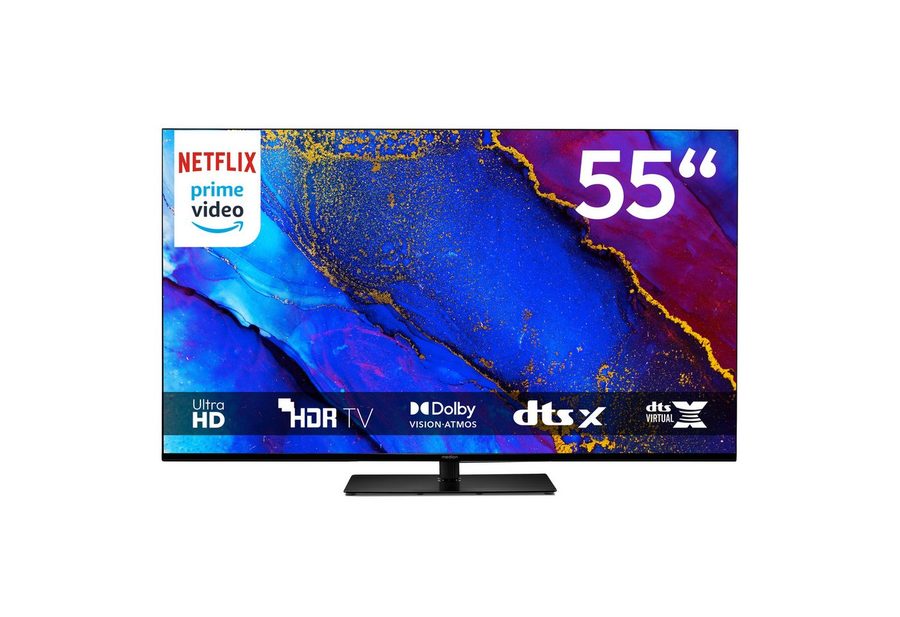 Medion® MD855400 LCD-LED Fernseher (138.8 cm/55 Zoll, 4K Ultra HD, Smart-TV, Dolby Vision, Dolby Atmos, Playstore, Netflix, HBO Max, Prime Video) von Medion®
