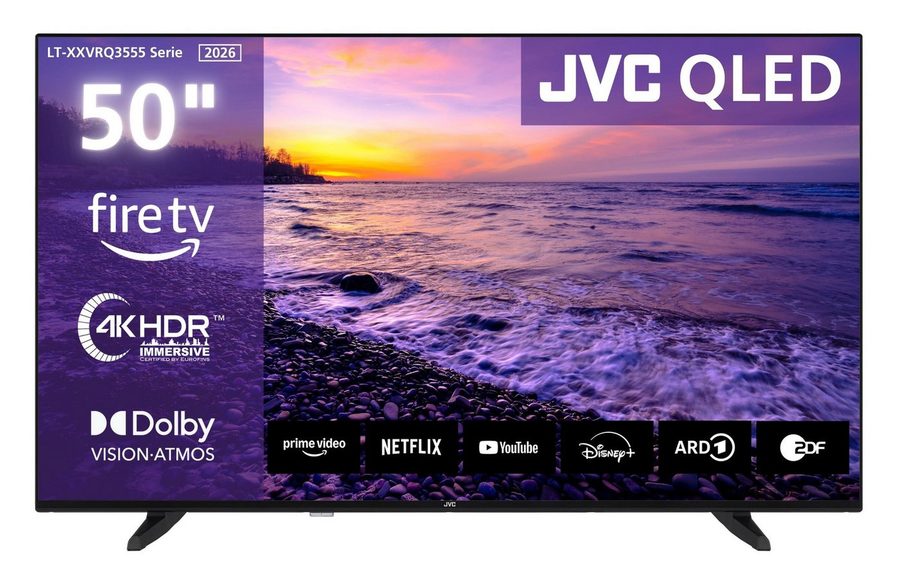 JVC LT-50VRQ3555 QLED-Fernseher (126 cm/50 Zoll, 4K Ultra HD, Fire TV, Fire TV / Smart TV, Dolby Vision HDR, Alexa Built-In, Triple-Tuner) von JVC