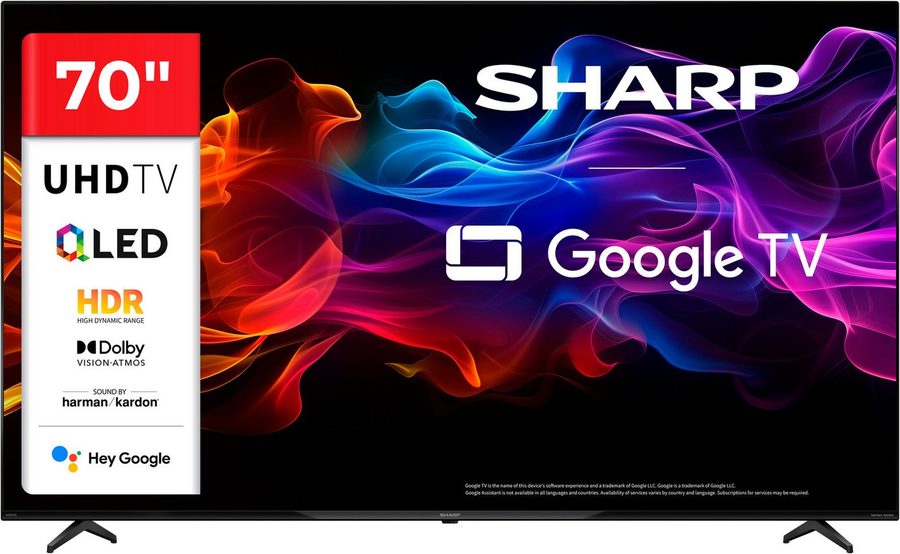 Sharp 4T-C70HPx QLED-Fernseher (177 cm/70 Zoll, 4K Ultra HD, Smart-TV, Google TV) von Sharp