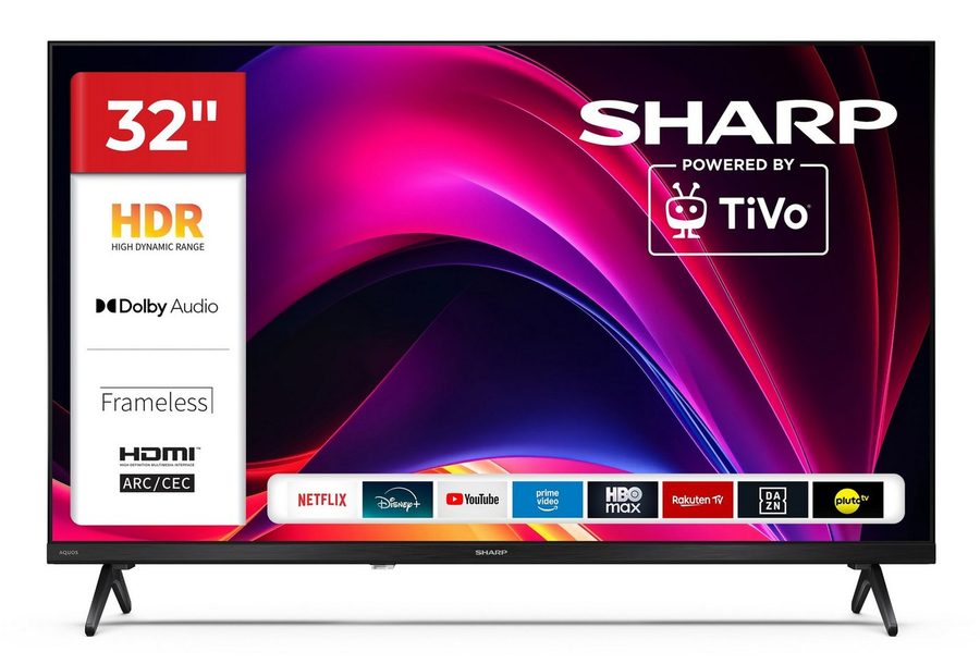 Sharp 32HE2745E LCD-LED Fernseher (80 cm/32 Zoll, HD-ready, Smart TV powered by TiVo, Smart TV powered by TiVo, HDR, Triple-Tuner) von Sharp