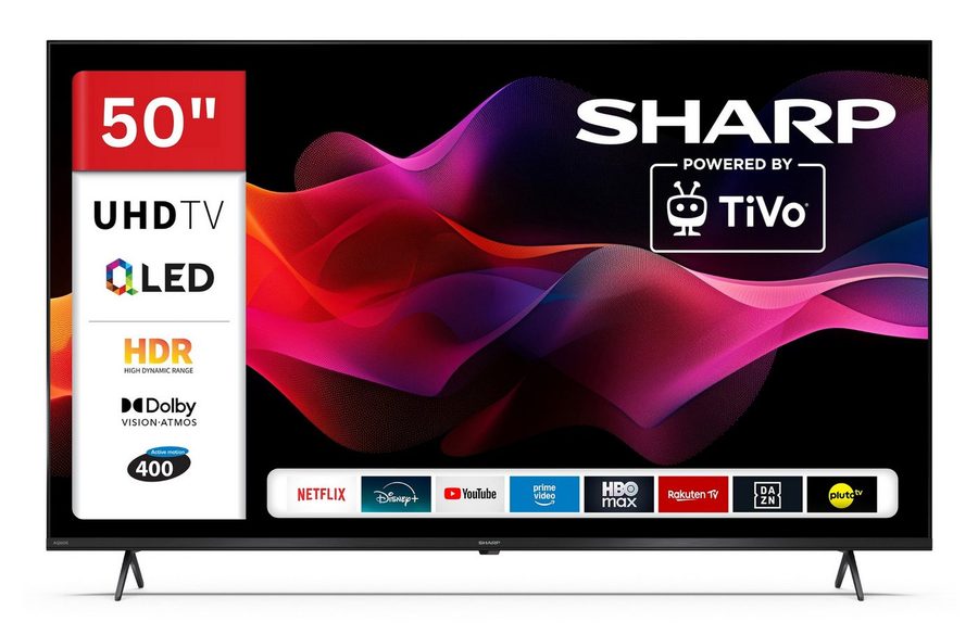 Sharp 50HM5745E QLED-Fernseher (126 cm/50 Zoll, 4K Ultra HD, Smart TV powered by TiVo, Smart TV by TiVo, HDR Dolby Vision & Atmos, Triple-Tuner) von Sharp