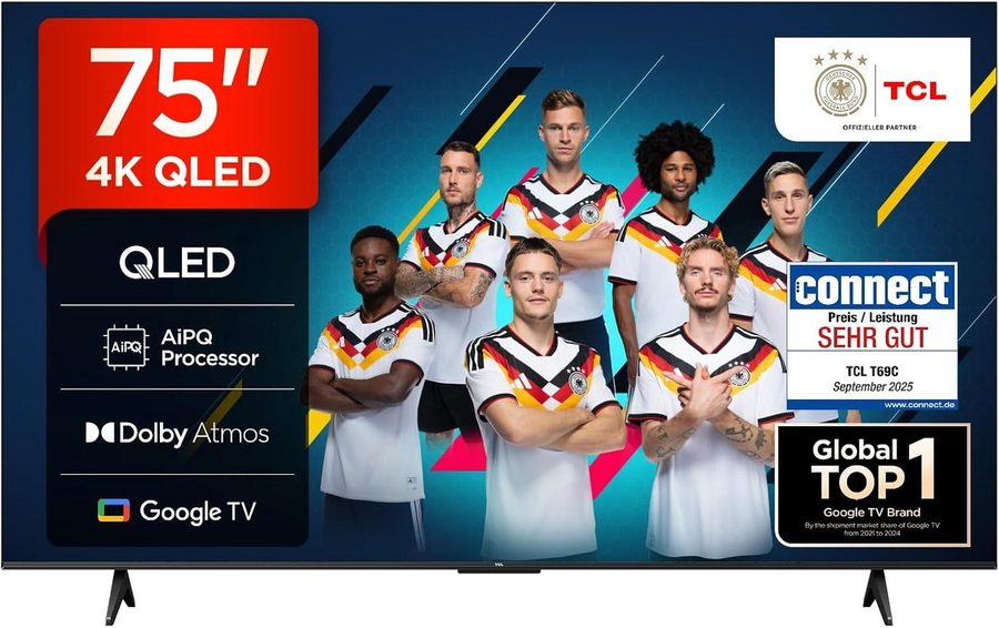TCL 75T69CX1 QLED-Fernseher (189 cm/75 Zoll, 4K Ultra HD, Google TV) von TCL