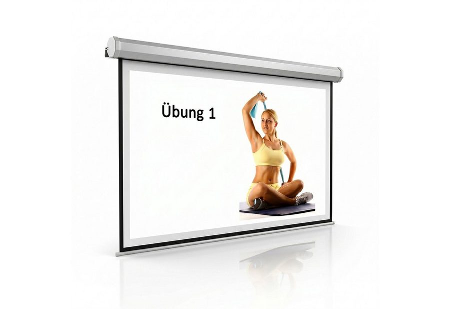Mucola Motor Leinwand 244x182 Beamerleinwand Beamer inkl FFB Heimkino Motorleinwand (HDTV tauglich) von Mucola